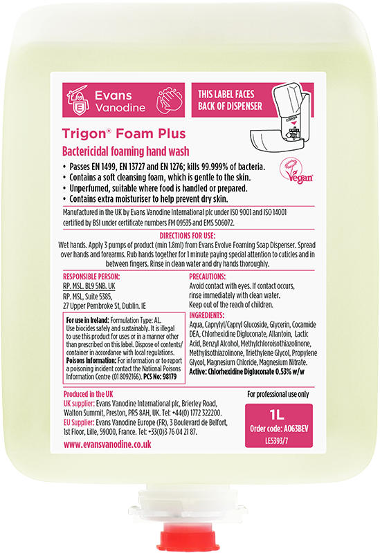 EVANS | TRIGON FOAMING SOAP 6 X 1LTR | A063BEV