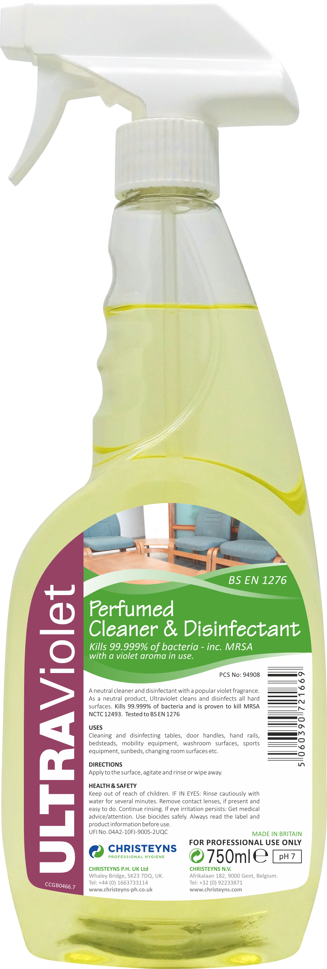 CHRISTEYNS (CLOVER) | ULTRAVIOLET CLEANER & DISINFECTANT X 750ML | 840