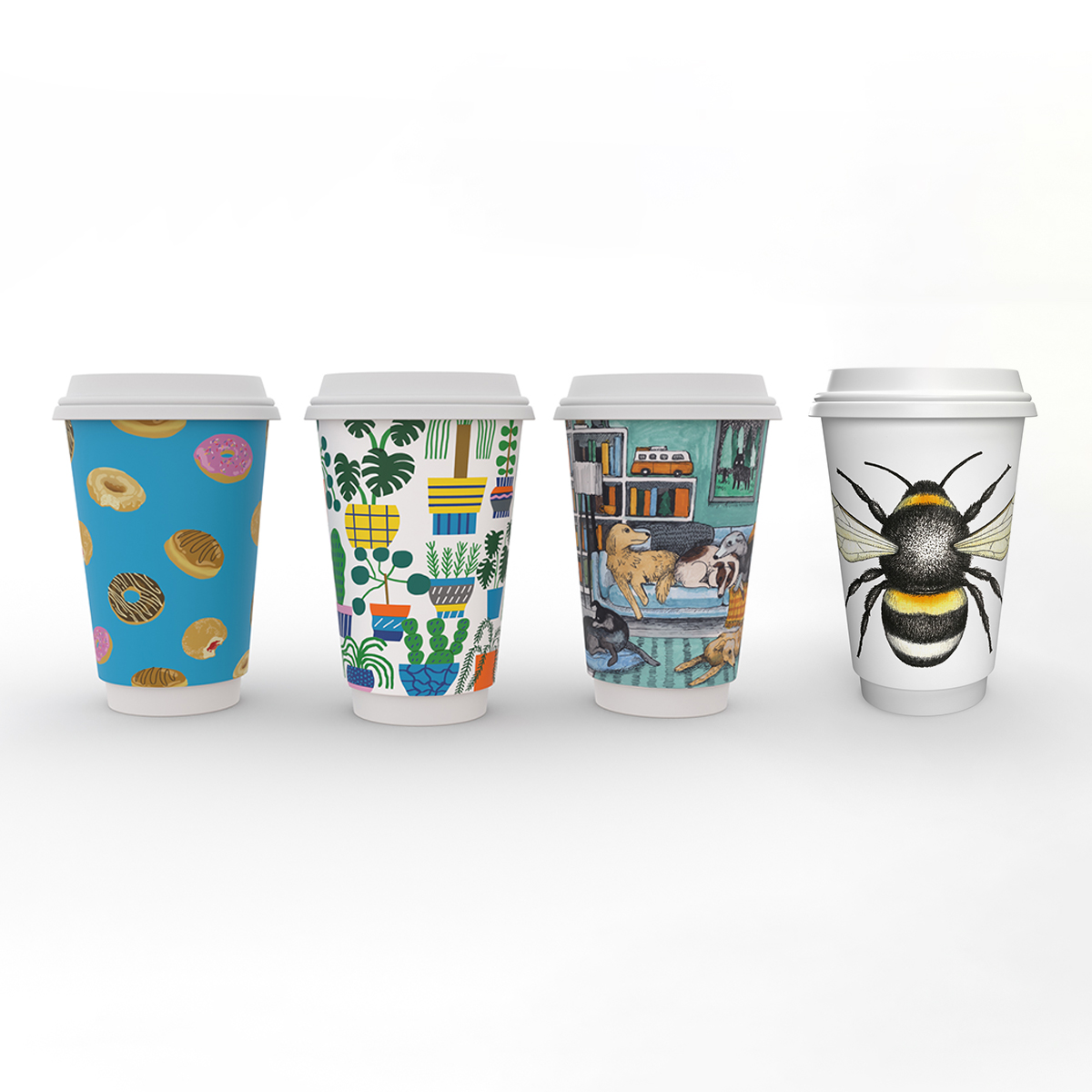 VEGWARE | 16OZ GALLERY DESIGN DOUBLE WALL HOT CUP X 400 | VDW-A16