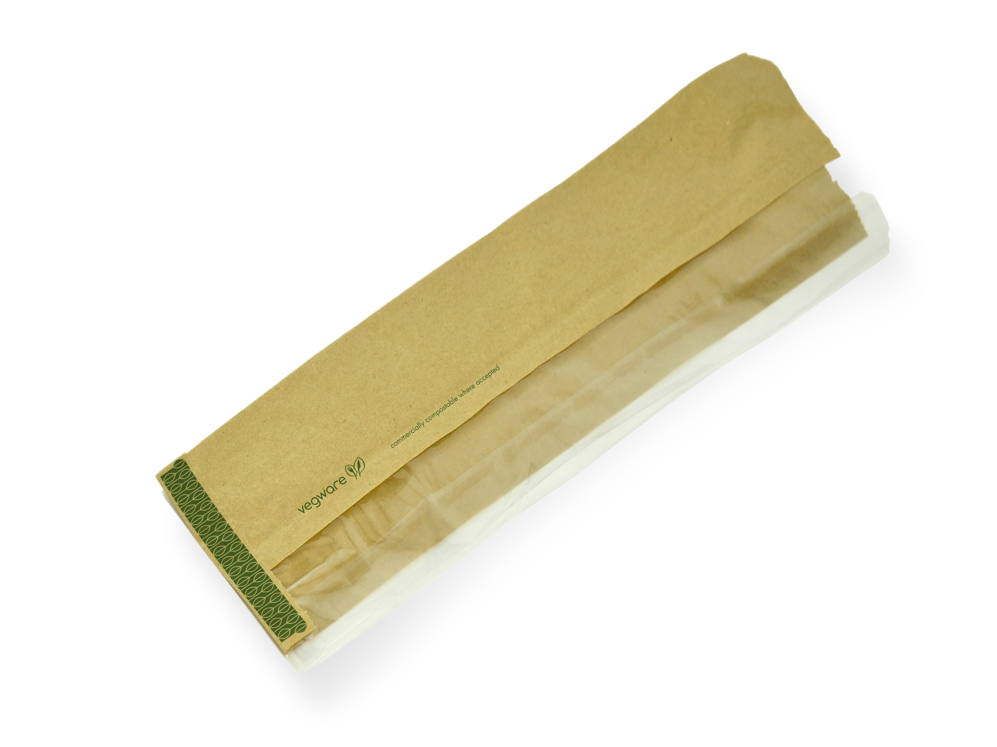 VEGWARE | 4X6X14IN KRAFT NATUREFLEX SIDE-WINDOW BAGUETTE BAG X 1000 | VNWB4G